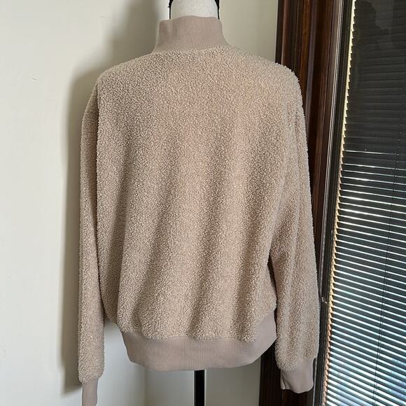 Topshop | Teddy Quarter Zip Cream Pullover Size 8 - Picture 8 of 14